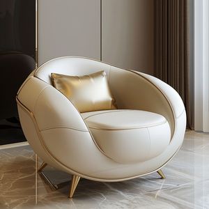 Luxury Modern Leather Armchair for Home Living <b>Room</b> Hotel & Outdoor Leisure Use - Product Image 1