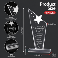Trophée personnalisé en acrylique transparent en forme d'étoile gravé au laser, idéal pour la reconnaissance d'entreprise - Vente chaude