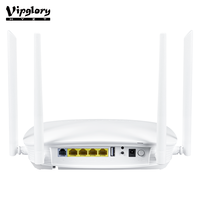 Modem Fiber GPON WiFi6 AX3000 Dual Band ONT ONU XPON Performa Tinggi dengan 4 Antena Gain Tinggi dan 4 Port GE untuk Penggunaan Rumah/Kantor
