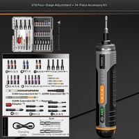 Moderno Destornillador Eléctrico Portátil de 4.2V y 280 RPM, Kit de Herramientas Eléctricas Inalámbricas con 4 Velocidades y Torque Ajustable para Reparaciones Domésticas y Bricolaje