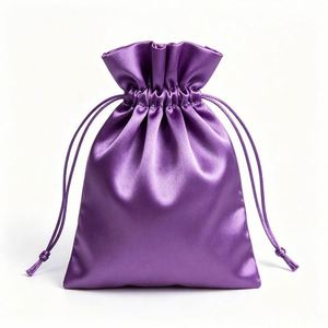 Soft Satin Drawstring Pouch Silk Bag with Logo Printing for Cosmetic <b>Lipstick</b> Jewelry Small Gift Wholesale - Product Image 1