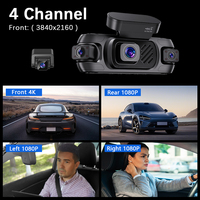 Caméra embarquée pour véhicule mobile à 360 degrés, enregistreur vidéo DVR, Wifi 5G, GPS, avant et arrière, 4 canaux, caméra de tableau de bord 4k, mode de stationnement 24 heures, caméra de voiture