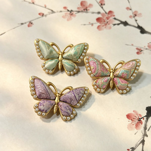 Nuevo pasador de pelo minimalista de brocado estilo Song chino con borde de perlas hecho a mano, venta al por mayor de accesorios de ropa Hanfu de estilo antiguo. - Product Image 1