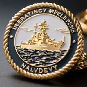 免费设计漂亮优雅的船形风格双面硬币工厂个性化定制雕刻镀金挑战硬币 - Product Image 6