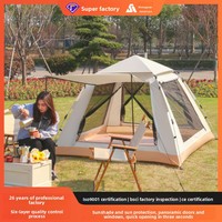 Carpa de Camping para Exteriores con Puertas y Ventanas Panorámicas, Sin Necesidad de Instalación, Resistente al Sol, Impermeable, de Tela Oxford, para Primavera/Verano/Otoño