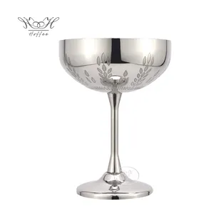 Etched Pattern Wine Glasses 270ml Champagne Cup Inoxidável 304 Martini Coquetel Vidro Vinho Cálice Vinhos Vidro Para Bar Restaurante