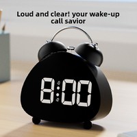 YQOIU YQ-8898 Schüler- und Kinderwecker LED-Digitalanzeige Mechanischer Gong Extrem Lauter Alarm ABS-Acrylglas Modern