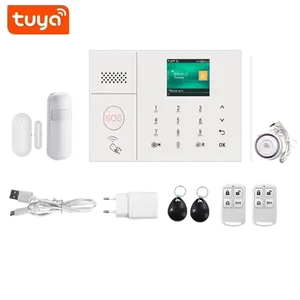 Tuya Wifi GSM an ninh Hệ thống báo động làm việc với Alexa nhà chống trộm Phát hiện chuyển động khói cửa sổ cửa cảm biến IP Camera