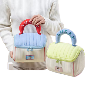 High-End Women Fashion <b>Cosmetic</b> Case Candy Pattern 20-35L Soft Handle Daily Use Travel Portable <b>Storage</b> Bag Zipper Closure Made - Product Image 1
