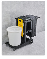 Chariot de nettoyage pour chambre d'hôtel, chariot de blanchisserie pour hôpital, seaux en plastique, chariot de ménage pour concierge, chariot de nettoyage