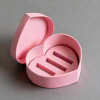 Boîte cadeau en carton recyclable de luxe en forme de cœur, rose, 3 pièces, gloss à lèvres, logo personnalisé, soins de la peau, cosmétiques, gaufrage 2 mm