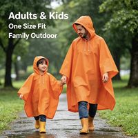 Poncho de pluie unisexe de qualité supérieure, capuche réglable avec cordon de serrage, boutons-pression, coupe-vent, EVA, noir, bleu royal