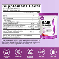 Gemischte Beeren 10000mcg Biotin Haarwuchs-Beschleuniger Weiche Kaubonbons für Dickeres, Volleres, Gesünderes Haar Vitamin-Gummis mit Lustriva