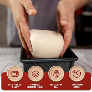 Moule à <span class=keywords><strong>pain</strong></span> Pullman Lmetjma avec couvercle, 1 lb, antiadhésif, en acier inoxydable, rectangulaire, ondulé, pour <span class=keywords><strong>pain</strong></span> de mie, moule à gâteau - Product Image 3