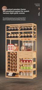 आधुनिक खड़े प्रकार वाइन रैक बुद्धिमान स्थिर तापमान बहुक्रियाशील भंडारण लकड़ी के लिए डबल स्तरों - Product Image 3