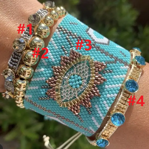 LS-B1278 Bracelet Fait Main Pour Femmes MIYUKI Mauvais Yeux Bracelets bleu <span class=keywords><strong>Oeil</strong></span> <span class=keywords><strong>Turc</strong></span> 2020 or perles Bijoux - Product Image 2