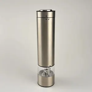 Molinillo de sal de molino de pimienta de acero inoxidable eléctrico con batería para el hogar para uso en cocina o barbacoa