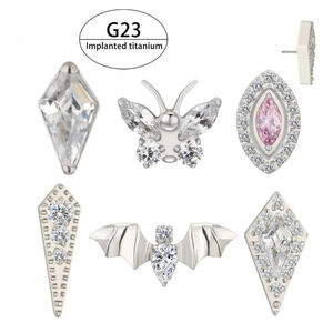 Anneaux de mariage et de fiançailles pour couples en titane ASTM F136, bijoux de piercing corporel sans filetage à enfiler pour l'oreille, ensemble pour mariage et fiançailles - Product Image 1