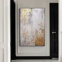 Vente chaude décoration de la maison 100% peint à la main hôtel décoration abstraite moderne feuille d'or peinture à l'huile