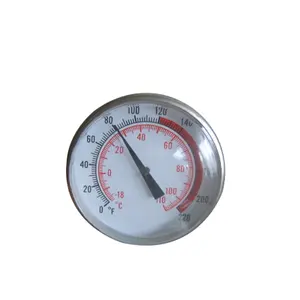 Thermomètre b0cal rond pour sol et jardin, dispositif d'intérieur et d'extérieur avec longue sonde en acier inoxydable