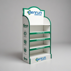 Estante de exhibición de cartón corrugado apilable plegable de supermercado Impresión en color personalizable para promoción de tienda minorista - Product Image 6