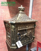 Boîte aux lettres de jardin de style européen vintage, boîte aux lettres d'appartement