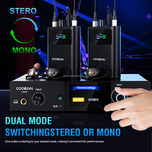 Système de monitoring intra-auriculaire sans fil UHF GOOERAI LM600, léger, 10 canaux stéréo, écran TFT couleur, portée de 150 m pour scène et <span class=keywords><strong>studio</strong></span>, nouveau - Product Image 4