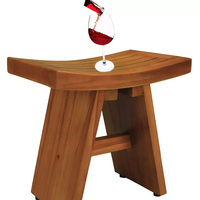 Vente en gros Tabouret de bain spa en bois courbé portable Siège Banc de douche en teck Support de rangement Chaise de maison pour salle de bain Salon