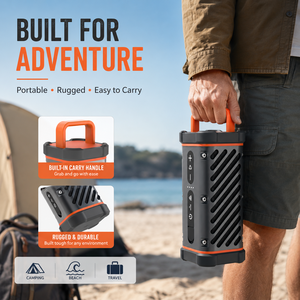 Haut-parleur portable d'extérieur étanche IP67 avec batterie intégrée, fonction Auracast et poignée pour <span class=keywords><strong>camping</strong></span>, fêtes, randonnée, pêche - Product Image 2