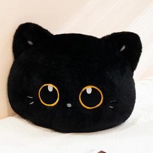 Cuscino a Forma di Gatto <span class=keywords><strong>Super</strong></span> Morbido, Bianco e Nero con Grandi Occhi, Giocattolo Imbottito in Cotone PP, Decorazione - Product Image 4