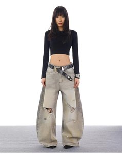 Jeans Americanos Retro con Efecto Salpicado y Teñido, con Agujeros, de Corte Holgado, Lavables, para Fiestas, Diseño Machete, Talla Pequeña, para Hombre y <span class=keywords><strong>Mujer</strong></span>, para Parejas - Product Image 6