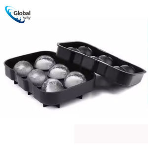 Stampo per Cubetti di Ghiaccio in Silicone <span class=keywords><strong>a</strong></span> 6 Cavità con Coperchio - Perfetto per Sfere di Ghiaccio per Whisky e Cocktail, Nero Essenziale per <span class=keywords><strong>Casa</strong></span> e Bar - Product Image 1