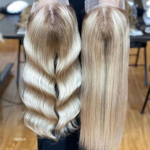 Pelo humano rubio al por mayor 8*8 encaje frontal Topper encaje transparente fácil de instalar para damas de moda y sin pelo - Product Image 1