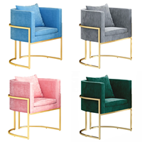 Fauteuils de détente Wing Gold, ensemble de meubles nordiques de luxe, fauteuil moderne en velours et métal, canapés d'appoint pour salon