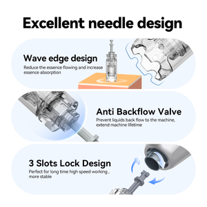 MDL Penna Derma Professionale Wireless Elettrica con Micro Aghi e Indicatore LED, Portatile per <span class=keywords><strong>Viso</strong></span> e Naso, Include Spina USA - Product Image 6