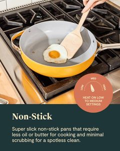Juego de 7 utensilios de cocina de aluminio ecológicos aptos para horno con mangos metálicos, cacerola y guantes de cocina para el hogar - Product Image 3