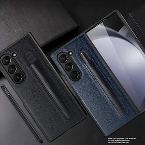 เคสโทรศัพท์หนังลายลิ้นจี่สไตล์มินิมอลสำหรับ Samsung Z Fold ลด 50% พร้อมช่องใส่ปากกา ป้องกันการตกกระแทก - Product Image 1