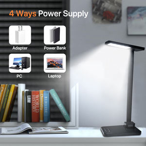 โคมไฟอ่านหนังสืออลูมิเนียมสีดำฟังก์ชั่นตั้งเวลา<span class=keywords><strong>4</strong></span>โหมดสำหรับอ่านหนังสือโคมไฟตั้งโต๊ะ LED ดีไซน์เรียบง่าย - Product Image 6