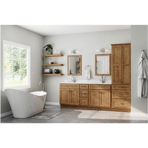 White Sink Marble Bathroom Cabinet Modern Washroom Solid Wood Vanity With <b>Mirror</b> - Product Image 5