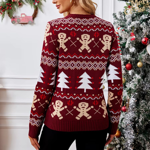 Pain d'épice homme Jacquard Jacquard Led Light Ugly Christmas Sweater Multi Color Combos Ugly New Christmas Sweater for Women - Product Image 3