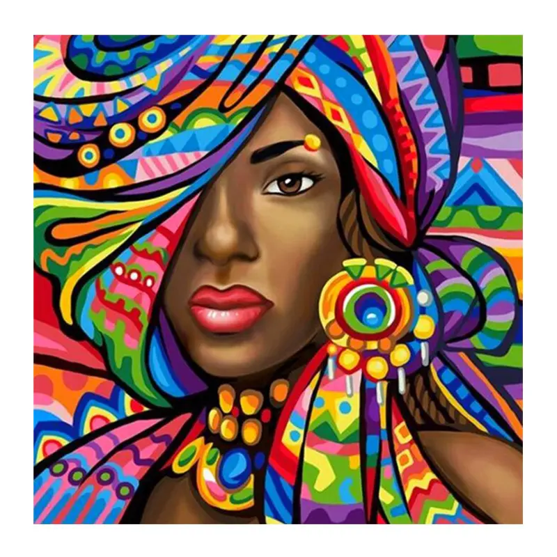High Quality Diamond Painting Portrait African Woman Modern Design Mosaic Canvas Acrylic For Home Decor For Adults