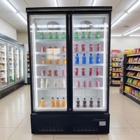 Congélateur vertical et refroidisseur de boissons de type encastrable pour supermarché