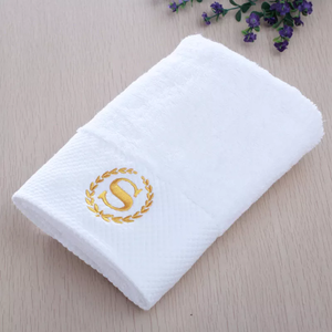 Wholesale Luxury Solid Color Embroidery Bath <strong>Towel</strong> Sets 600gsm White Cotton for Hotels and Spas - Product Image 5