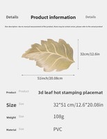 Nouveau set de table en forme de feuille d'érable de style chinois, antidérapant, décoratif, en PVC souple, tapis de table créatif, dessous de vase de forme irrégulière