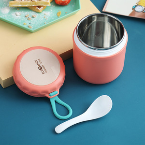 Hộp Đựng Thức Ăn Giữ Nhiệt Bằng Thép Không Gỉ 304 Hình Tròn Giá Rẻ Kèm Dây Hộp Cơm Trưa Cho Thức Ăn Ấm - Product Image 2