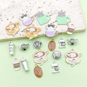 Pendentifs à thème chat et café en alliage de zinc, accessoires de bijoux DIY pour la création de bracelets et colliers, ensemble de breloques unisexe, cadeau - Product Image 4