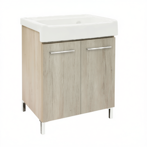 Mueble de Baño con Lavabo de Cerámica 75x50 cm, Acabado en Olmo Montano, Unidad de Almacenamiento de Dos Puertas - Product Image 3