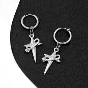New Cross Star Winding <strong>Stainless</strong> <strong>Steel</strong> Vintage Earrings Ear Clip High Quality Male Female Design Gift Trendy - Product Image 6