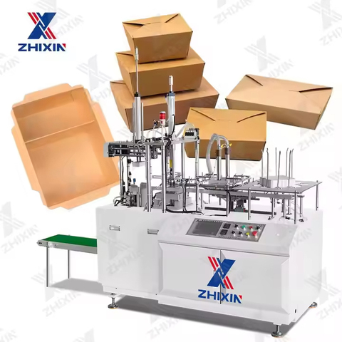Automatic Fast Food Packing Container Forming Machine Disposable Lunch Paper Box Making Machine