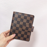 Pas de quantité minimale de commande imperméable en cuir PU damier répétition planificateur cahier classeur livre organisateur dossier Budget classeur A5 Budget classeur